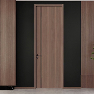Porte intérieure minimaliste en bois massif avec surface finie, ouverture manuelle, isolation acoustique - Product Image 1
