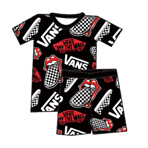 Ensemble deux pièces décontracté d'été pour bébé garçon en bambou, t-shirt à manches courtes et short, style anglais avec logo - Product Image 2