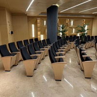 Chaises de théâtre en gros pour auditorium d'église avec table pliante, sièges de salle de conférence, sièges de théâtre