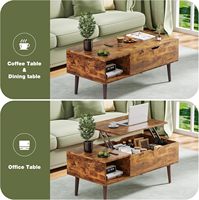 Table basse moderne en bois meubles en bois avec étagères de rangement et compartiments cachés pour les bureaux du salon