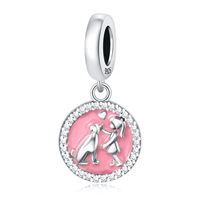 925 Sterling Silver Fine Jewelry Pendentif Collier Mignon Pet Rose Chat Patte Saucisse Chien Perle Tiktok Offre Spéciale DIY Bracelet Collier