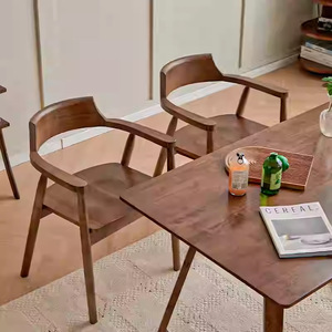 Sillón de comedor tradicional de madera maciza para estudio en casa, cafetería, restaurante, entrada o villa para reuniones y negociaciones - Product Image 3