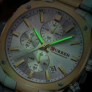นาฬิกาข้อมือแฟชั่นหรูสำหรับผู้ชาย CURREN 8490 แบรนด์ดังระดับท็อป ของแท้ กันน้ำ ตัวเรือนสแตนเลส พร้อมฟังก์ชั่นโครโนกราฟ - Product Image 6