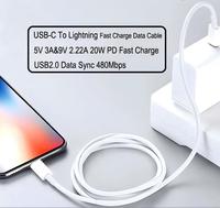 Cable de Carga Rápida Premium de 1 m (3.3 pies) USB C Tipo C a Lightning de 8 Pines PD20W para iPhone 7 8 X Xs XR 11 12 13 14 Pro Max