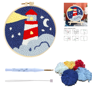 Kit de démarrage pour broderie Punch Needle, kit d'artisanat DIY pour débutants et adultes, kit de broderie Punch Needle Lighthouse, cadeau d'artisanat DIY - Product Image 1