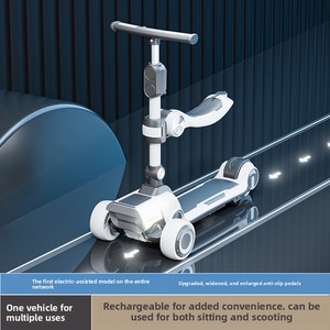 <span class=keywords><strong>Trottinette</strong></span> électrique pour enfants, pliable, batterie rechargeable, plateforme élargie, assistance électrique, pour les 3-6 <span class=keywords><strong>ans</strong></span>, design à 3 roues pour garçons et filles - Product Image 3