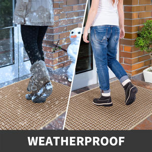 Paillasson moderne en lin rectangulaire antidérapant pour entrée, salon, chambre - Product Image 4