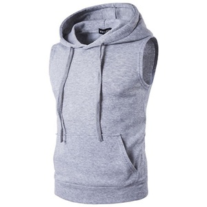 Men's Casual Comfortable Sleeveless Hooded <b>Vest</b> Street Hip Hop Style Loose Fit Solid Color Polyester/Cotton Puff Tank <b>Tops</b> - Product Image 6