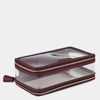 MH Factory OEM Logo Transparente Tragbare Reise-Kosmetiktasche mit Reißverschluss, Große Kapazität, TSA-zugelassen, PVC-Material