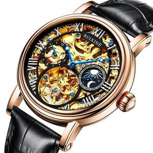 2024 reloj mecánico automático hueco de cristal de acero inoxidable para hombre de marca de lujo 40mm 30bar resistente al agua logotipo OEM personalizado R7318 - Product Image 4