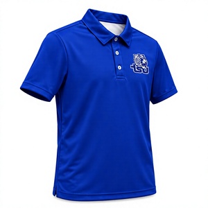 เสื้อกีฬาแขนสั้นผ้าฝ้ายสีน้ำเงินรอยัลแบบลำลองสำหรับผู้ชาย ปักลายทีมด้านหน้า แห้งเร็ว รับผลิตตามสั่งขายส่ง - Product Image 3