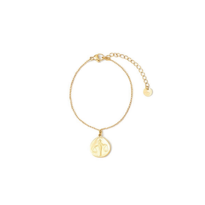 Bracciale in Acciaio Inossidabile con Ciondolo a Moneta Dorato, Catena Regolabile, Gioielli Moda Donna - Product Image 2