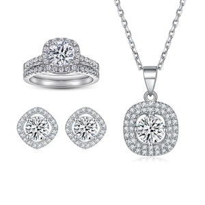New Arrive Round Shaped Jewelry <b>Sets</b> 925 Sterling <b>Silver</b> White Gold Plated Women Jewelry <b>Set</b> - Product Image 1