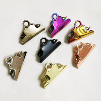 Office School 78 85 100mm alambre plano de oro rosa Clip de tablero de perfil bajo abrazadera de carpeta de mariposa Clip de portapapeles de Metal para carpeta de archivos