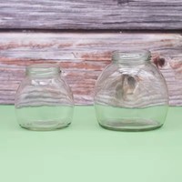 Stoples kaca penyimpanan makanan bening grosir dengan tutup 200ml kapasitas 580ml wadah kaca kaleng buah kosong
