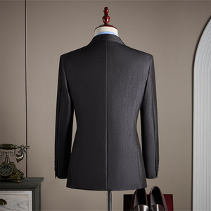 Ensemble de costume deux pièces haut de gamme pour homme, style décontracté et habillé, en faux denim mélangé laine, à simple boutonnage – Meilleure vente - Product Image 4