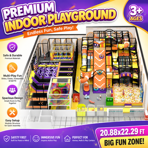 Heavy Duty Soft Play <b>Indoor</b> Playground with <b>Slide</b> Rope Bridge for Youth Center 6-15 - Product Image 1