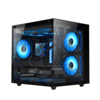 Mini MATX Panoramic View Case Game Aquarium Case Desktop Computer Water Cooled Side Transparent Case