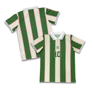 Maglia da Calcio Personalizzata Classica a Righe Stile Street-Style Retrò, in Poliestere Traspirante, Oversize - Product Image 1