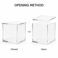 Boîte en acrylique transparente personnalisée, boîte de rangement transparente avec couvercle pour cadeaux, bijoux, cosmétiques, présentoirs de vente au détail