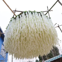 I299 Décoration de plafond de mariage personnalisée carrée ronde avec des cordes de fleurs en soie de haute qualité