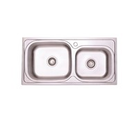 NEXGRAND NG8844T Évier double 88x44cm en acier inoxydable SUS201 finition satinée épaisseur 0,4-0,9mm pour cuisine domestique et commerciale
