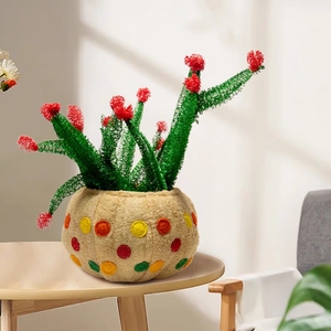 Pots de fleurs Art Déco modernes et créatifs, plantes artificielles et décorations en loofah, ornements de bureau mobiles, paniers à fleurs – Vente en gros - Product Image 4