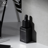 Compte-gouttes en verre noir 10ml, 15ml, 30ml, bouteille carrée à fond épais, bouteille de soins de la peau, bouteille d'huile fine