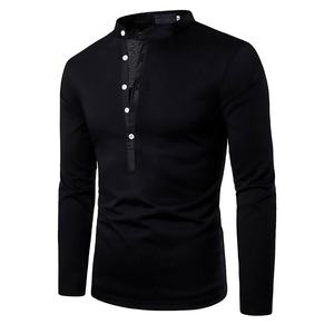 Camiseta de manga larga de gran tamaño para hombre de alta calidad 100% algodón tejido de punto informal transpirable Anti-Pilling secado rápido - Product Image 1