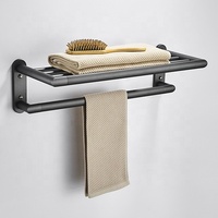 NC6189 Accessoires de salle de bain Durable Type Hotel Matt Black Toilet Brush Holder Set