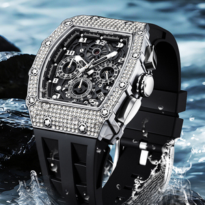 Men Quartz Chronograph Watch 43MM Alloy <b>Rubber</b> Strap Multifunction Waterproof Luminous <b>Plastic</b> Coated Glass Bezel Simple - Product Image 1