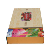 Boîte cadeau rigide magnétique en forme de livre personnalisée, boîte d'emballage à rabat en carton rigide avec insert personnalisé pour coffret cadeau de thé et d'aliments pour les fêtes
