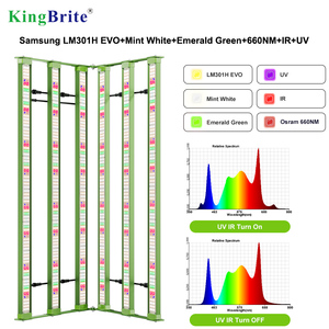 Interrupteurs séparés pour <span class=keywords><strong>UV</strong></span>/IR, KingBrite P55 480W Samsung LM301H EVO Blanc menthe + 660nm Vert <span class=keywords><strong>UV</strong></span> IR Lampe de culture LED à <span class=keywords><strong>barre</strong></span> rotative - Product Image 2
