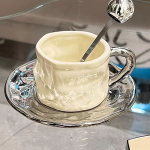 Taza <span class=keywords><strong>de</strong></span> Café <span class=keywords><strong>de</strong></span> Cerámica <span class=keywords><strong>de</strong></span> Lujo Europea <span class=keywords><strong>de</strong></span> Alta Calidad, Tazas y Platillos <span class=keywords><strong>de</strong></span> Cerámica, Vajilla, Taza con Asa Plateada - Product Image 4