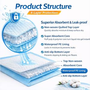 Coussinets absorbants pour chiots à 6 couches, forte absorption, anti-fuites, couches jetables pour chiens, fabricant OEM - Product Image 2