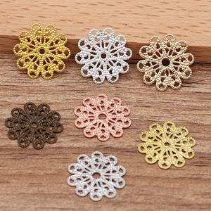 Qiyifeng <span class=keywords><strong>a</strong></span> une pièce de fleur de 17mm en cuivre lavé à l'acide (05291) bricolage rétro chapeaux Hanfu Tang Style matériel en gros - Product Image 2