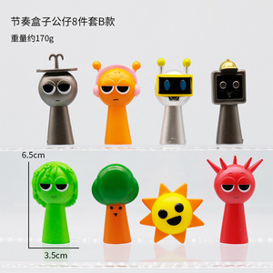 Mainan figur aksi Multi gaya, Set mainan figur aksi kreatif dengan Sprunki kotak ritme