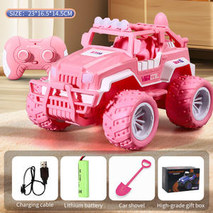 2,4G Neues Ferngesteuertes Geländefahrzeug Rosa <span class=keywords><strong>RC</strong></span>-Auto Aufladbares Dynamisches Ferngesteuertes Kletterauto Kinder-Leuchtspielzeugauto - Product Image 6