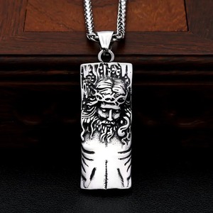 Yunnique Collier en argent tibétain avec pendentif visage Viking, chaîne de pull unisexe, accessoire cadeau - Product Image 2