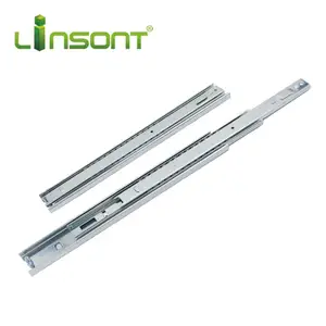 Linsont Rail Supplier Telescopic Channel 45mm Hanging Drawer Slide 3 Fold Full Factory