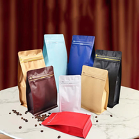 Pochette d'emballage alimentaire en aluminium refermable à fond carré, à huit soudures latérales, avec fermeture éclair, résistante à l'humidité, pour lait, avec logo personnalisé