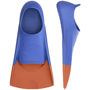 Blue Diving Swimming Training Fins Flippers High Quality Silicone Swimming Short Flippers For Kids And Adult