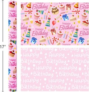 กระดาษห่อของขวัญวันเกิดลายเค้กหลากสี มีหลายสีให้เลือก เหมาะสำหรับเด็กหญิงและเด็กชาย ปรับแต่งได้ - Product Image 2