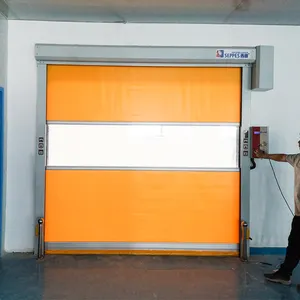 Industrial Automatic PVC Fabric Electric High Speed Performance Fast Action Rapid Rise Overhead Quick Roll Roller Shutter Door