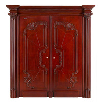 Porte d'entrée en bois massif de noyer, style américain traditionnel, finition imperméable, pour villa ou maison, directement de l'usine chinoise