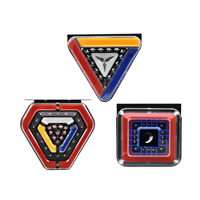 Feu arrière triangulaire carré à LED, maille nid d'abeille, multicolore (ambre, rouge, bleu, blanc), clignotant et feu stop, 24V, pour camion et remorque