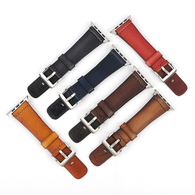 Leather Strap for Smart Watch Band Vintage Texture and Unique Design Women and Men Watch Band 38/40mm