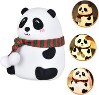Veilleuse LED tactile en silicone, adorable panda, commande tactile, lampe de table colorée pour la chambre des enfants, décoration pour le sommeil