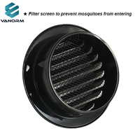 Design moderne Grille plate en acier inoxydable Sortie d'air Mur extérieur Évent étanche à la pluie Capuchon respirant Évent d'échappement Alliage d'aluminium