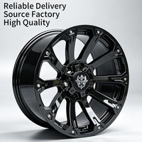 Jantes Flowtone 4x4 6x5.5 tout-terrain 18 20 pouces PCD 6X139.7 noires concaves à déport profond pour voitures particulières Hilux Prado Tacoma
